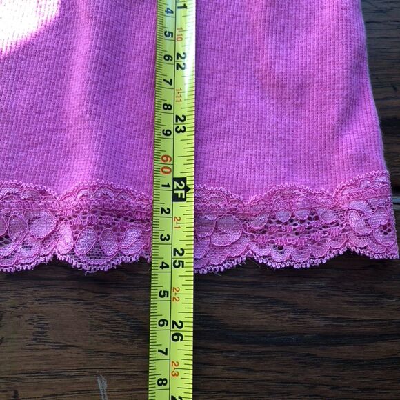 Tank Top Womens XXL Pink Lace Trim Bellas Swan Vampire Feminine Fairy Y2K - Picture 5 of 5